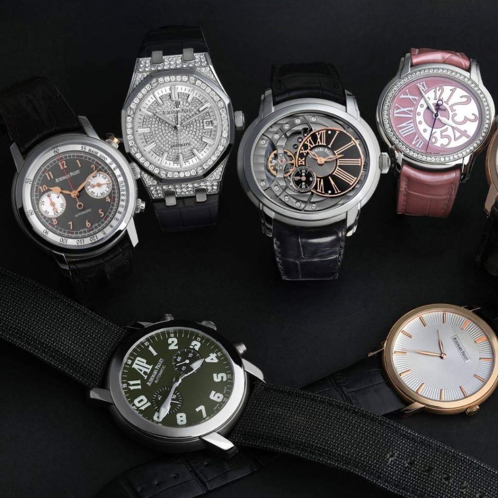 Five AP Royal Oak replica references side by side: 15202, 15400, 15450, 15500, and 15510